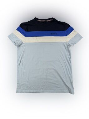 Ben Sherman Blue and Black Colorblock Short Sleeve Tee Size M